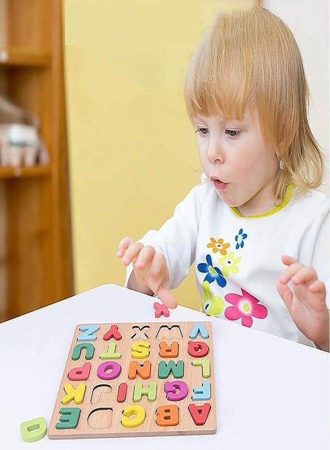 Yetli Wooden Educational Puzzle Set, ABC Letters, Numbers and Shapes Board, Learning Toys for Toddlers 2+ Years - Image 5